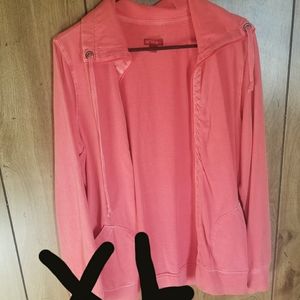 Peach colored zip up jacket